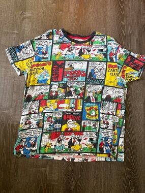 Popeye Trouble Maker Colorful Comic Print T-Shirt, Size 2XL  XXL